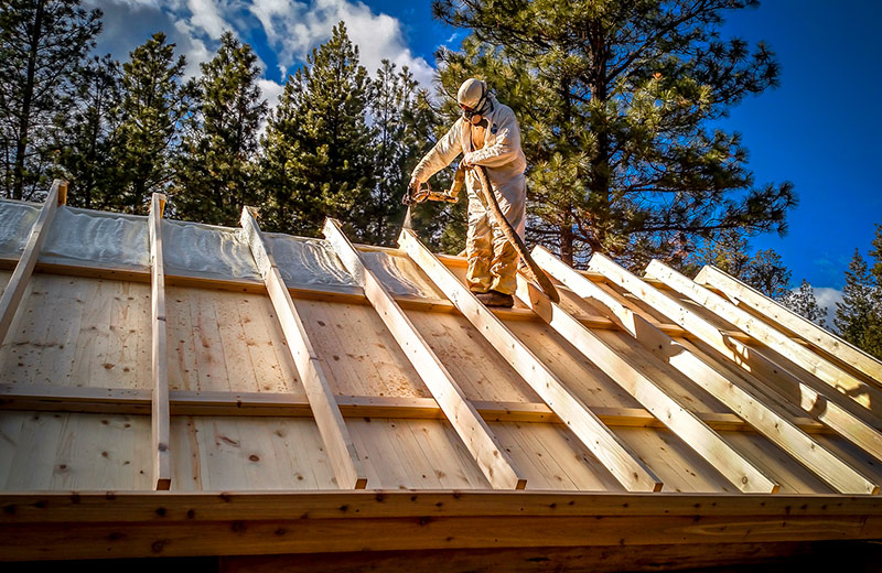 Spray foam insulation detail