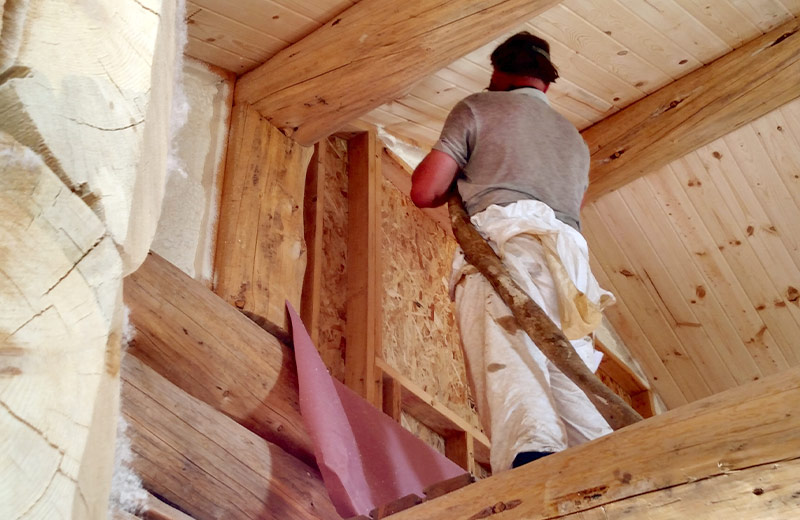 Spray foam insulation detail
