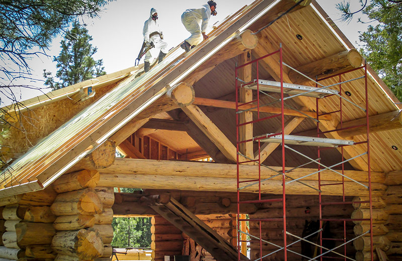 Spray foam insulation detail